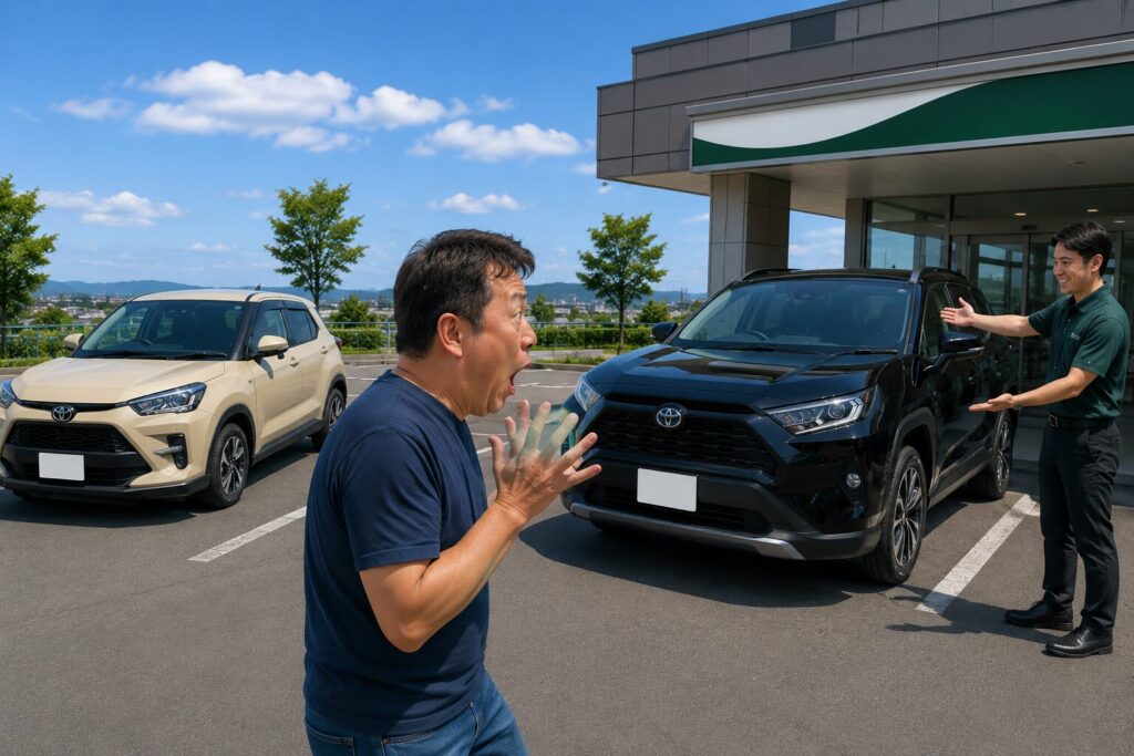 レンタカー引き取り時の嬉しい誤算。本来の想定車両があるのに2ランクアップグレードされていた